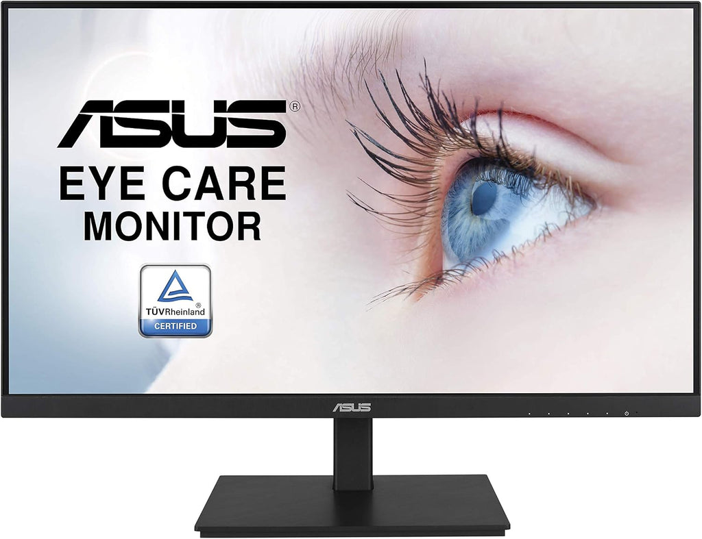 ASUS VA27DQSB 27' Monitor, 1080P Full HD, 75Hz, IPS, Adaptive-Sync, Eye Care, HDMI DisplayPort VGA USB Hub, Frameless, Ergonomic Design, VESA Wall Mountable,Black