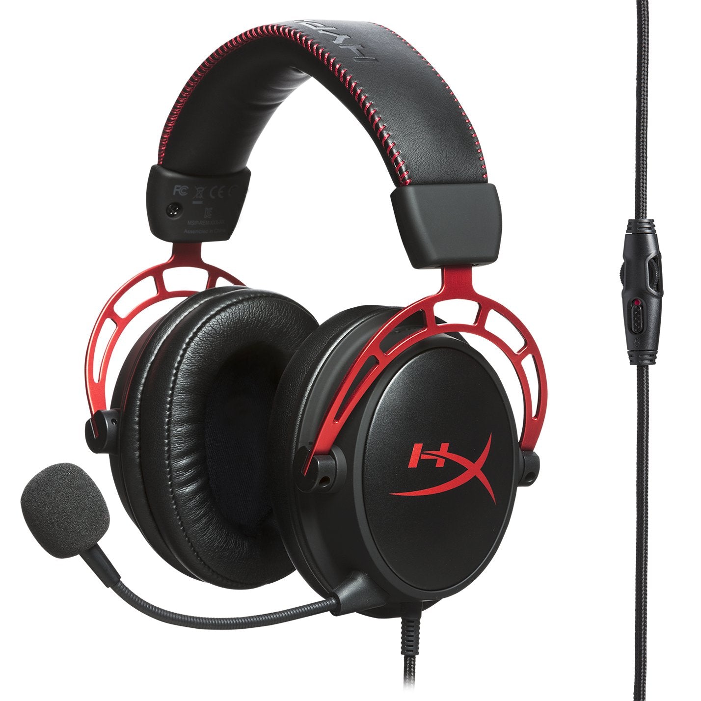 HyperX Cloud Alpha - Gaming Headset,Dual Chamber Drivers,Legendary Comfort,Aluminum Frame,Detachable Microphone,Works on PC,PS4,PS5,Xbox One/Series X|S,Nintendo Switch and Mobile – Red,(Pack of 10)