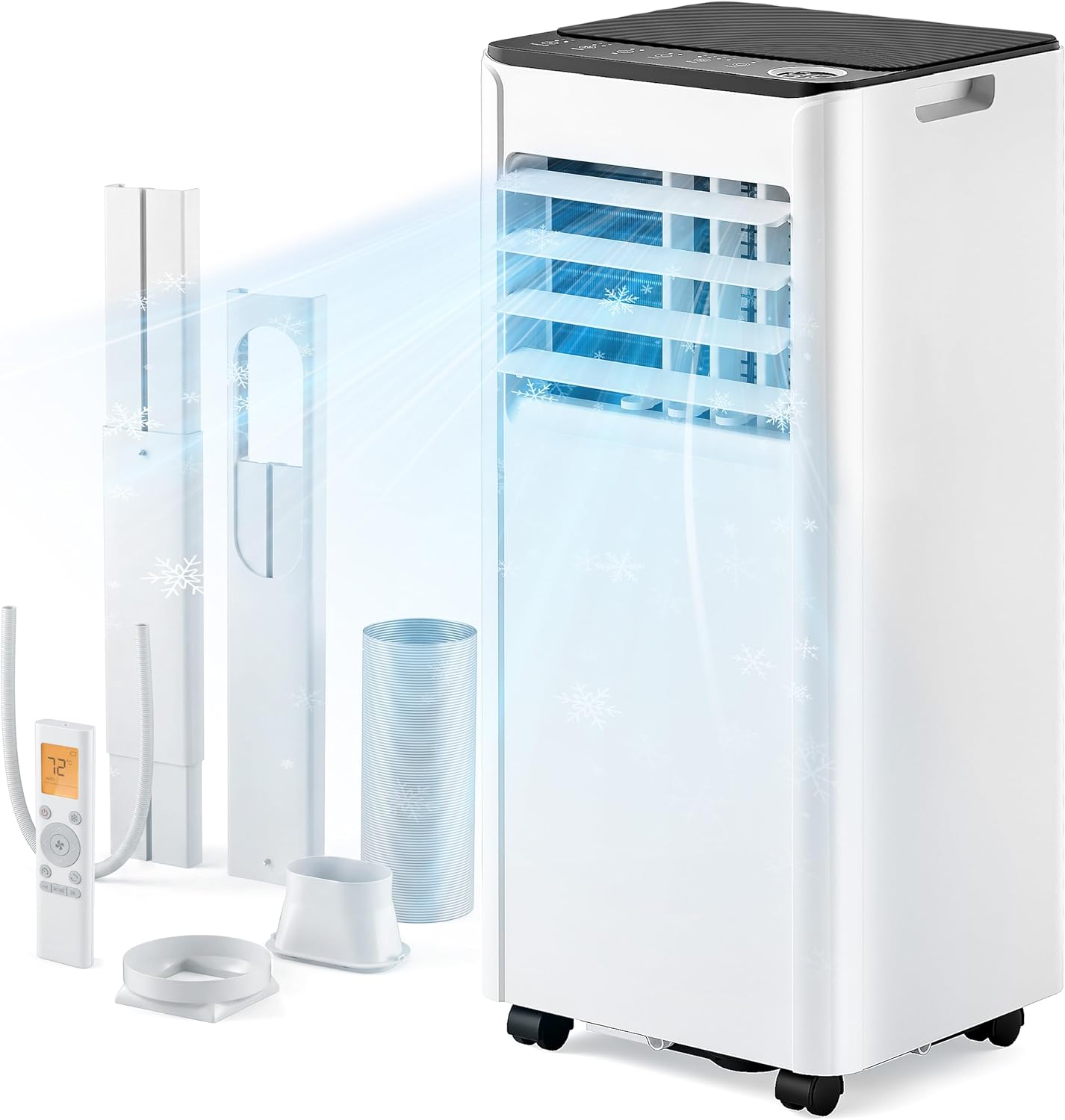 EUHOMY 10,000 BTU Portable Air Conditioners, 4-in-1 Portable AC Unit Cools Up to 450 Sq.Ft, Portable Air Conditioner with Cool, Fan, Dry, Sleep Modes with Remote, 52 dB, 24H Timer, for Bedroom