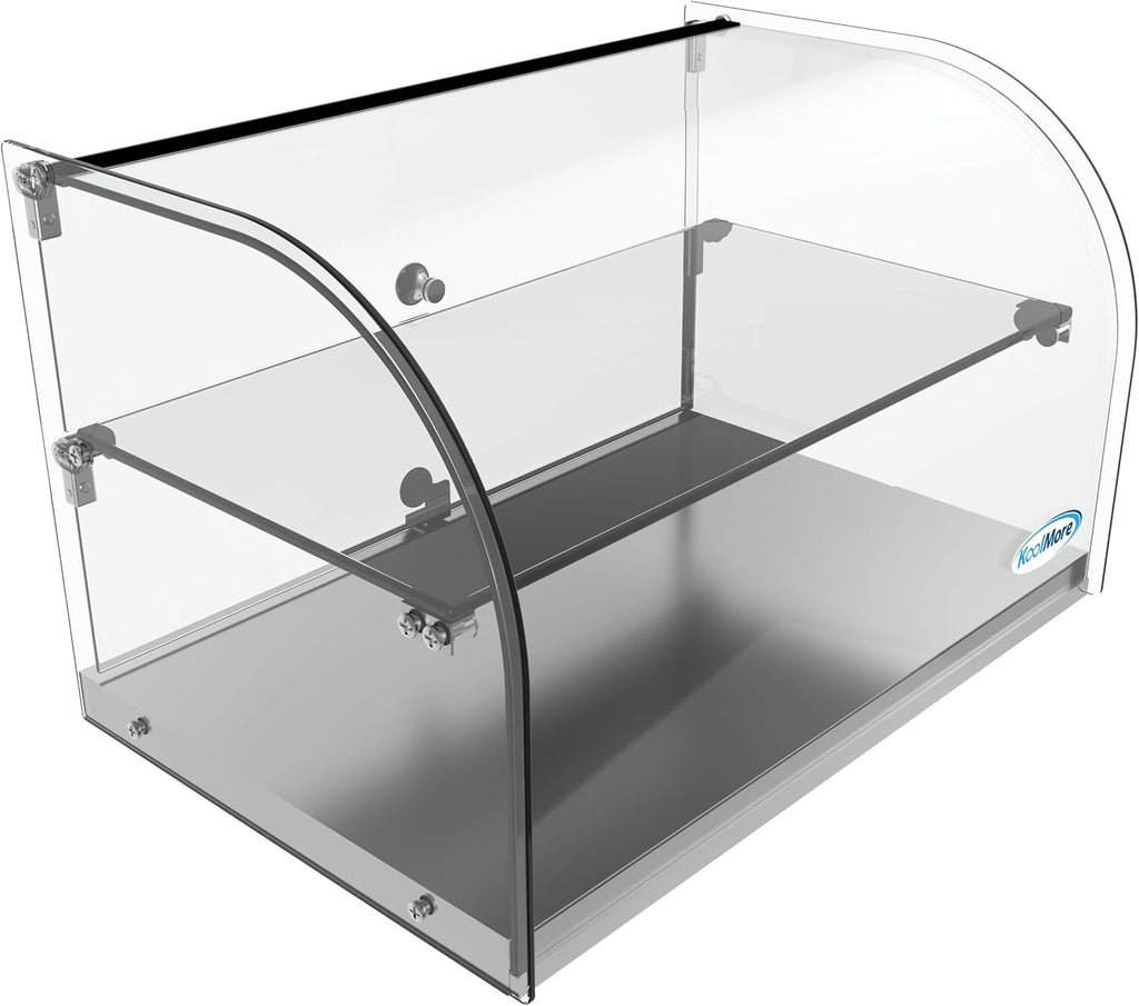 KoolMore - DC-2C 22' Commercial Countertop Bakery Display Case with Front Curved Glass and Rear Door - 1.5 cu. ft.