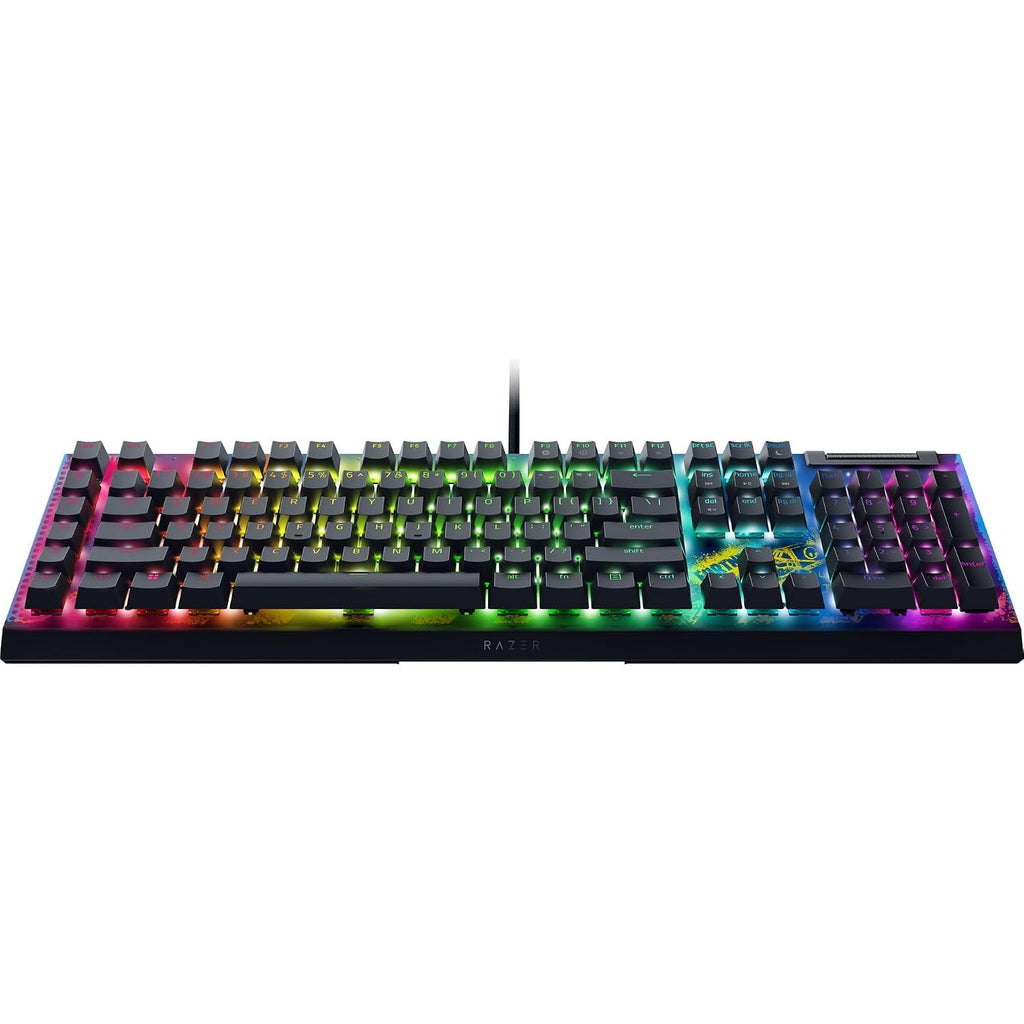 Razer BlackWidow V4 X Mechanical Gaming Keyboard: Yellow Switches Linear & Silent - 6 Macro Keys - Chroma RGB - Doubleshot ABS Keycaps - Roller & Media Keys Snap Tap - Fortnite Edition