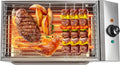 Electric Grill, 1800W Smokeless Indoor Countertop Grill with Adjustable Temperature and Removable Grill Rack, Stainless Steel for Family Gatherings and Camping