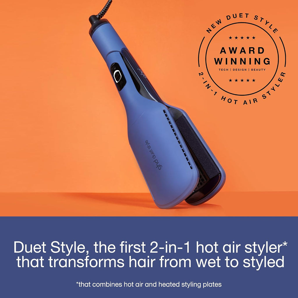 ghd Duet Style - 2-in-1 Flat Iron Hair Straightener + Hair Dryer in One Tool | Transform Hair from Wet to Styled with No Heat Damage | Blow Dry with No Fizz | 2X More Shine