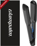 GLAMPALM GlamMuse Wide 1.5' | All-Ceramic Flat Iron Infused with Vita-C, Salon Results with Less Heat Damage, Trusted by K-Pop Hair Stylists Hair Straightener for Thick Hair, Silk Press | GP501T
