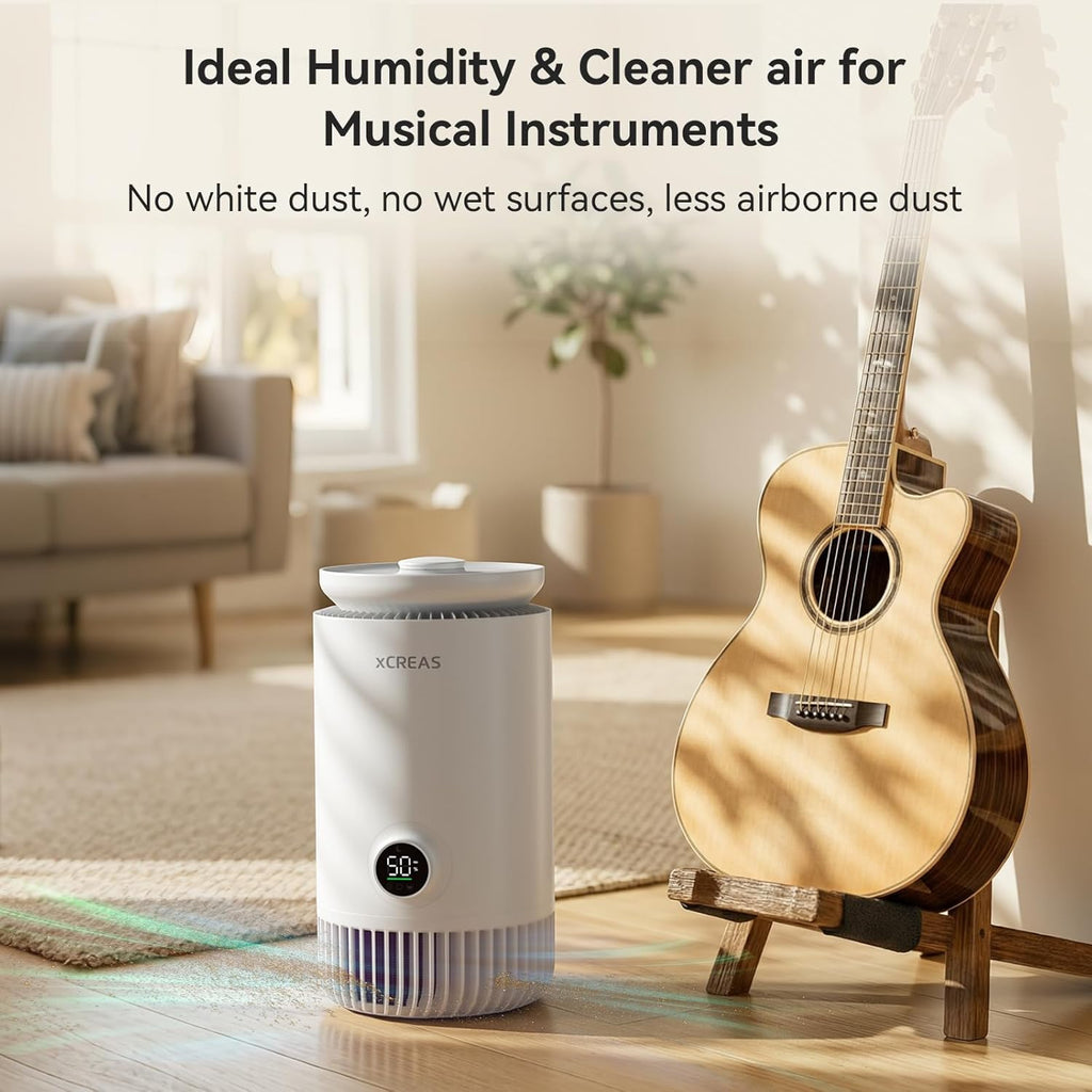 Humidifier and Air Purifier in One, Evaporative No-Mist HEPA Air Purifier & Humidifier Combo for Bedroom, 0.8-Gal Top-Fill Water Tank, Ultra-Quiet 23dB