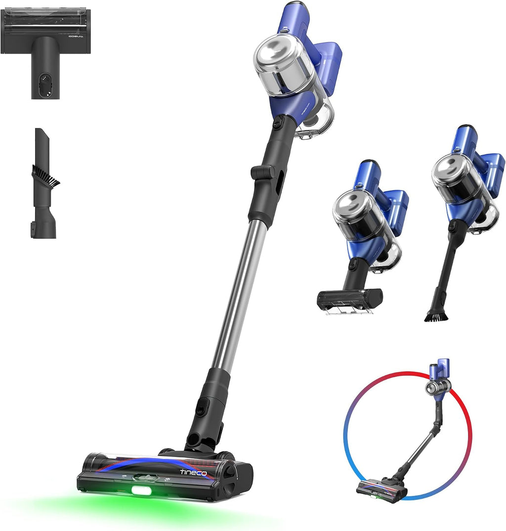 Tineco Pure ONE S50 Pro Cordless Vacuum, 150AW Suction, 95Min Runtime, Anti-Tangle Brush, 120° Green Light, Easily Tackles Large Debris, Stick Vacuum Cleaner for Pet Hair, Carpet & Hard Floor