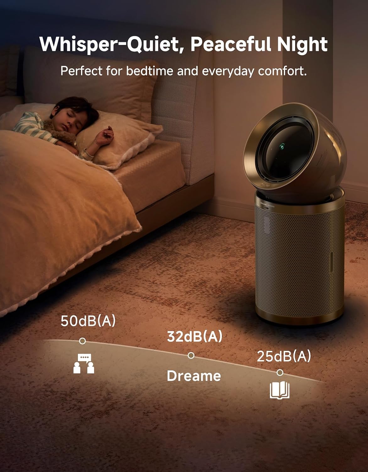 Dreame Smart Air Purifier for Home Large Room, Cleans 7,534 ft² in One Hour with 4 Filters, Dual-way Air Oulets, Al Tracking, Air Quality Monitor with 7 Sensors, 2-in-1 Purifier & Fan, PM10