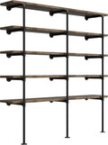 (77'Tall,14'Deep,3pcs) Industrial Retro Wall Mount Iron Pipe Shelf,DIY Open Bookshelf,Hung Bracket,Home Improvement Kitchen Shelves,Tool Utility Shelves, Office Shelves, pipe shelving