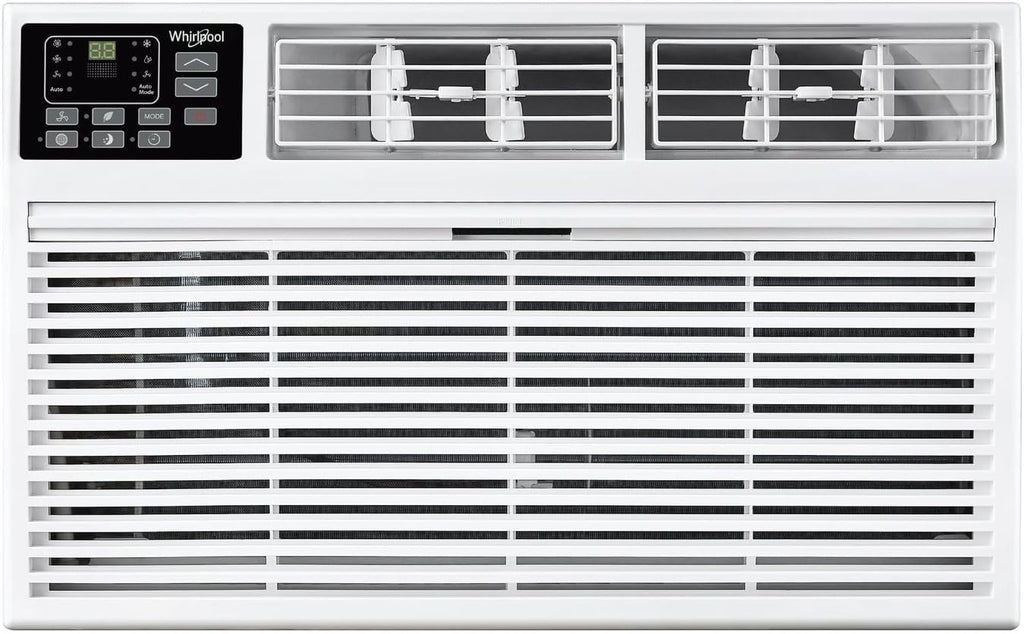 Whirlpool 10,000 BTU Through the Wall Air Conditioner, 230V, Cools up to 450 Sq. Ft for Living Room, Bedroom, Kitchen, Apartment, with Dehumidifier, Remote Control, Digital Display, 24H Timer, White