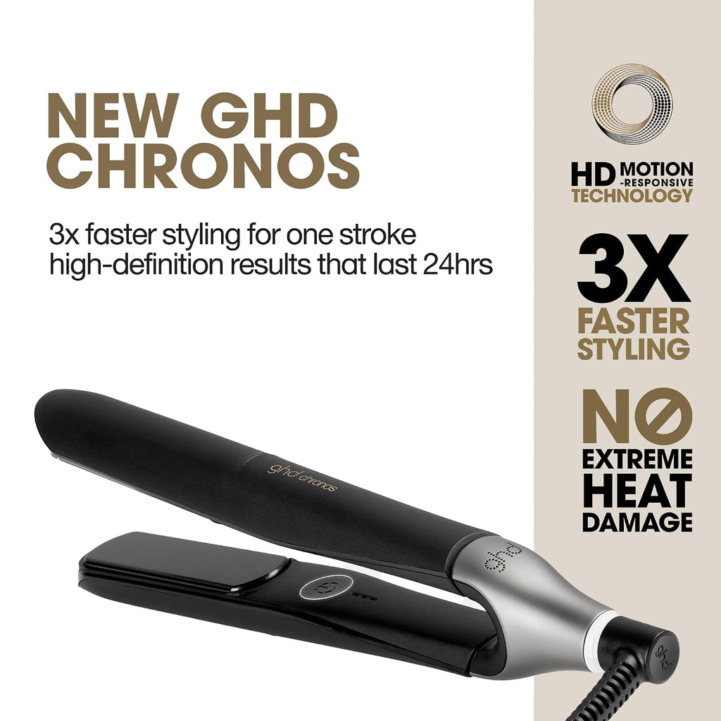 ghd Chronos & Chronos Max Stylers -1' and 2' Professional Flat Iron Hair Straighteners|3X Faster Styling|More Shine,Less Frizz & 3X Straighter in One Stroke,Results that Last 24hrs|85% More Shine