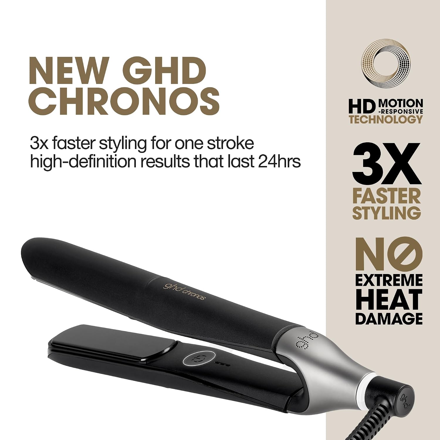 ghd Chronos & Chronos Max Stylers -1' and 2' Professional Flat Iron Hair Straighteners|3X Faster Styling|More Shine,Less Frizz & 3X Straighter in One Stroke,Results that Last 24hrs|85% More Shine