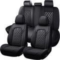 Car Seat Covers for Dodge Dart 2013-2016, Waterproof Nappa Leather Full Set Seat Cover, Anti-Slip and Comfortable Automotive Seat Protector&Accessories(Black)