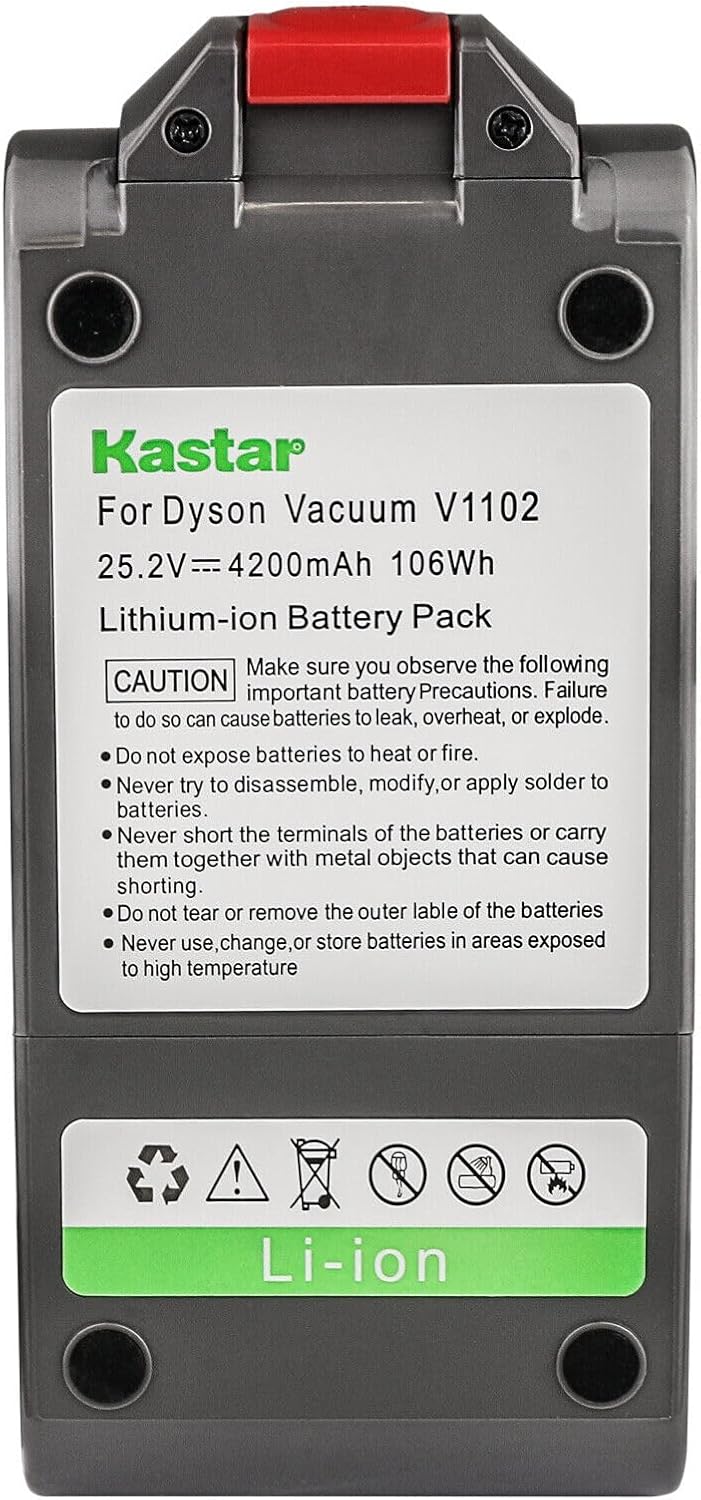 Kastar 2-Pack V1102 Battery Replacement for Dyson V11 Complete Extra, Dyson V11 Absolute Extra, Dyson V11 Fluffy Extra, Dyson V11 Animal, Dyson V11 Torque Size Cordless Vacuum