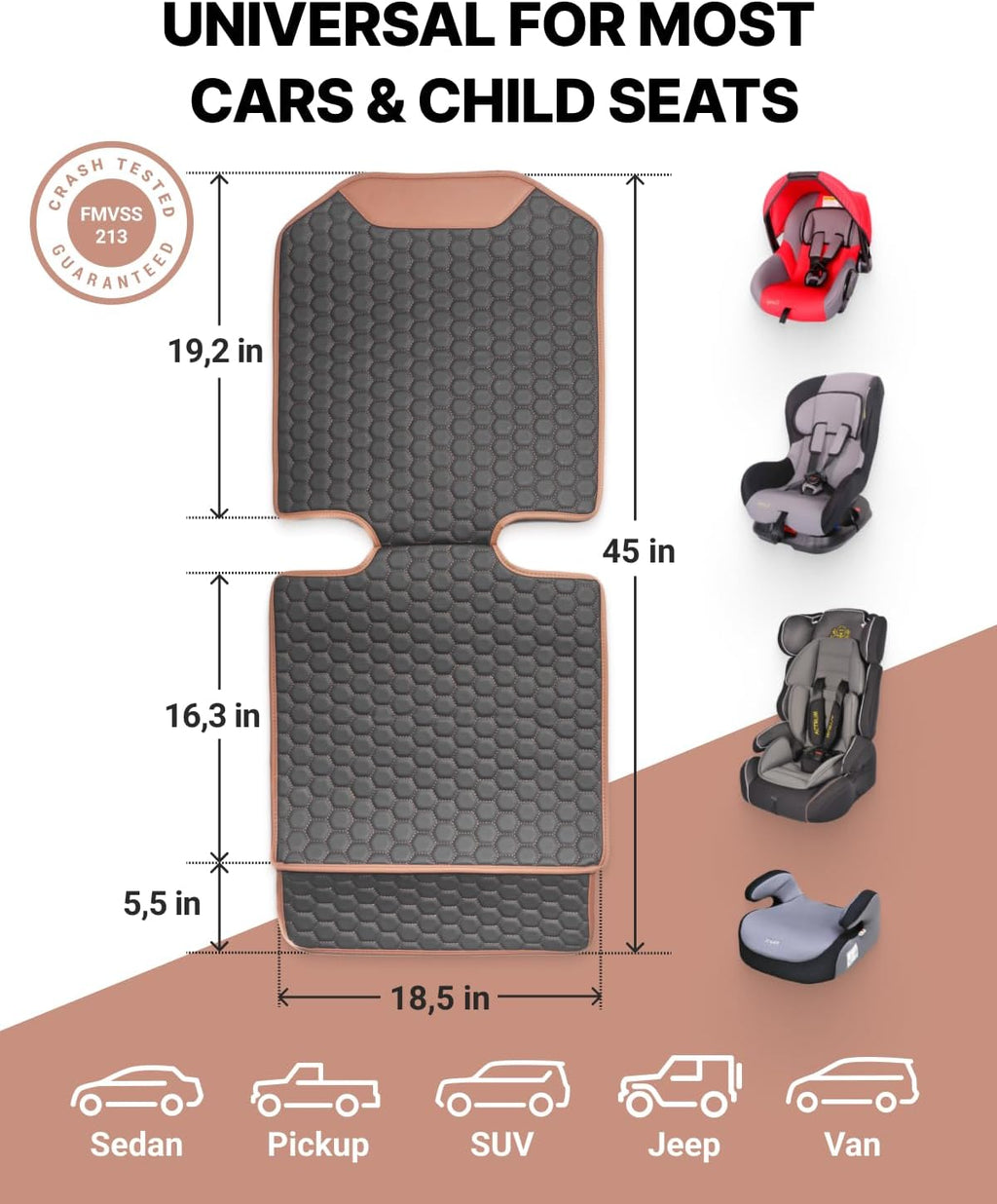 Owleys Car Seat Protector & Tablet Holder Bundle – Leather Car Seat Mat for Baby + Adjustable Headrest iPad Holder – Backseat Organizer for Kids & Toddlers Travel