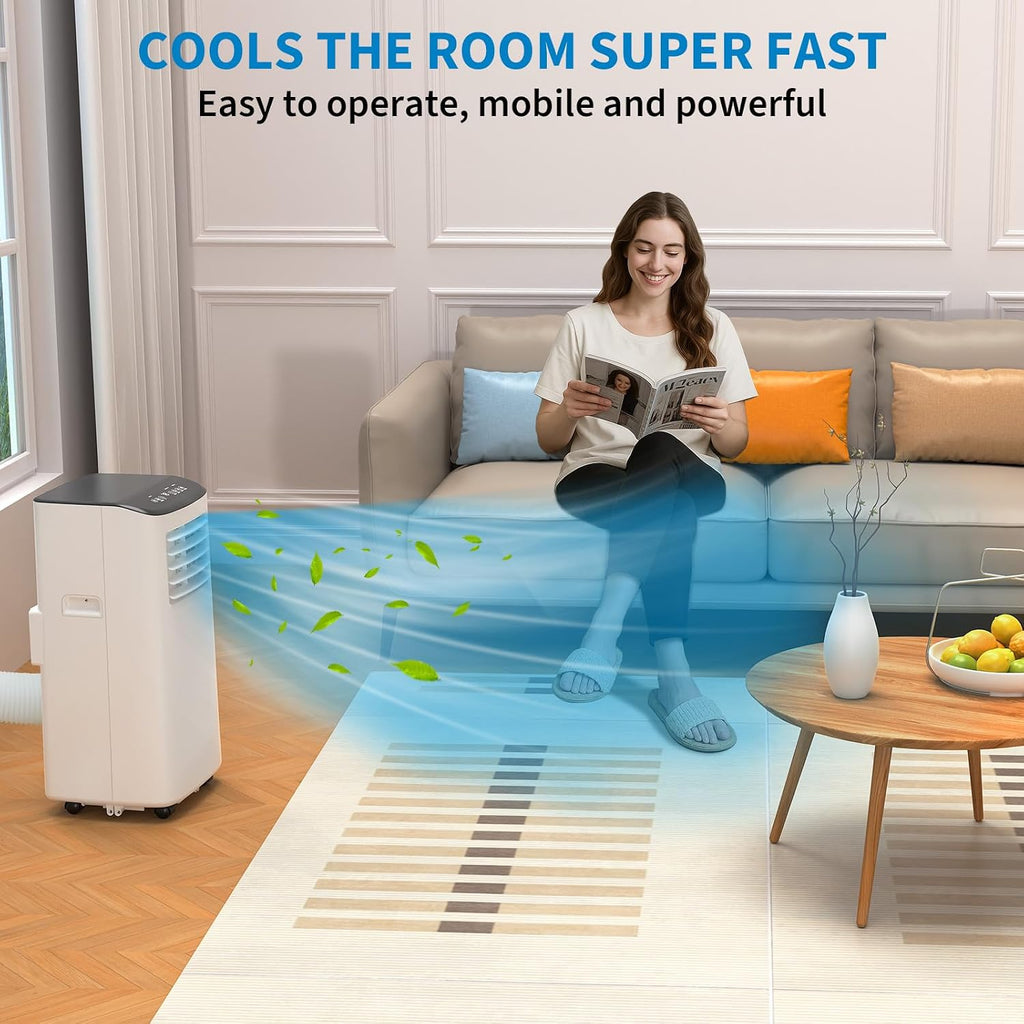 Portable Air Conditioners 8000 BTU, Room AC Unit for Large Rooms Up to 700 Sq Ft with Cool Dry Fan Modes, Remote Control, 24H Timer, LED Display, Window Installation Kit