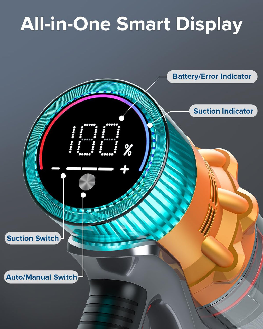 REBANIC S8 Cordless Vacuum Cleaner, 600W 48Kpa Up to 65mins Stick Vacuum Rechargeable, Wireless Lightweight Handheld Vacuum Cleaners for Home Pet Hair Carpet Hardwood Floor Car