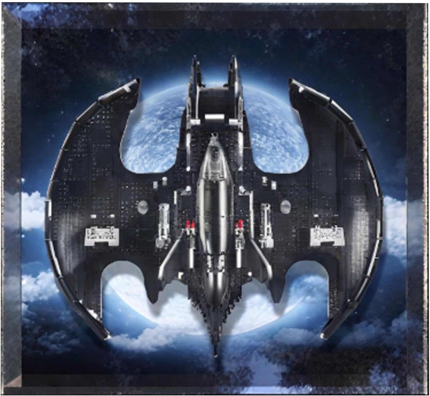 Acrylic Display Case for Lego 76161 Batwing Fighter Jet, Dustproof Box, Storage Box, Transparent Box, Display Box Compatible with 76161 (Box Only) (Black Background)