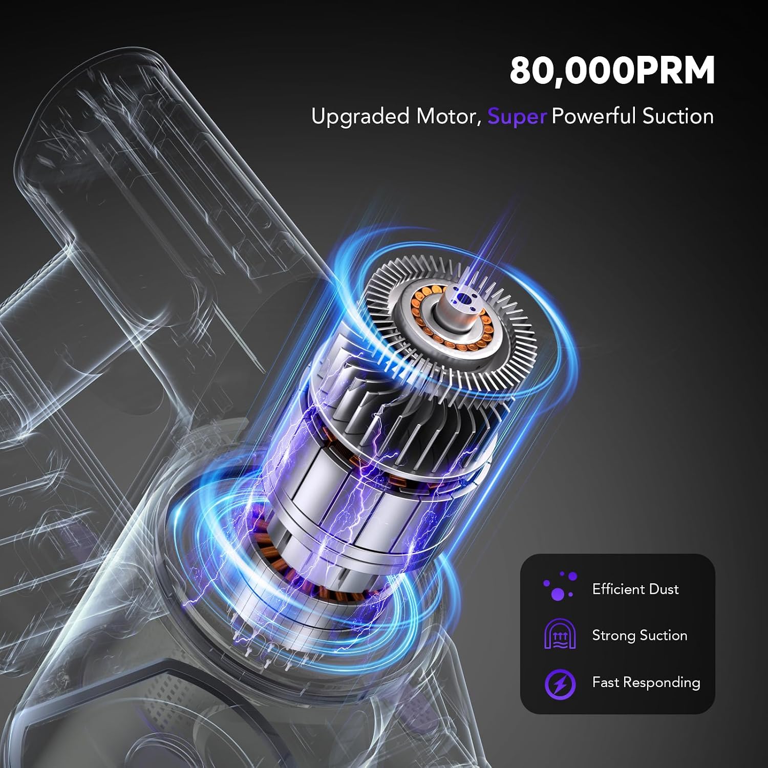 Comvtu Cordless Vacuum Cleaner Rechargeable with Detachable Battery, Powerful Vacuums with 2 Adjustable Modes, Lightweight Portable Stick Vacuum (Hibiscus)