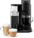 Single Serve Coffee Maker, Built-In Milk Frother, Latte & Cappuccino Brewer, Espresso Shot, 3 Brew Sizes, 42 oz Water Reservoir, Travel Mug Friendly, Auto-Off, Black, Compact Design