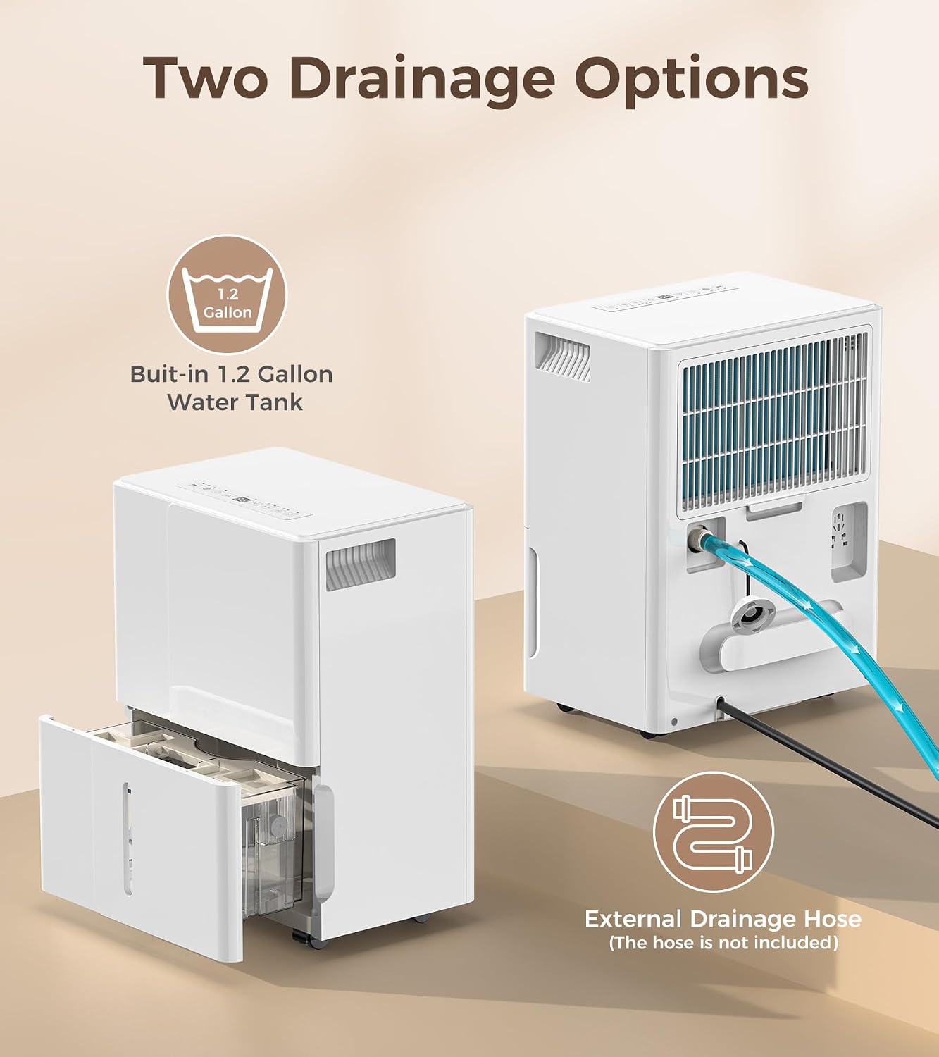 COWSAR 1500 Sq. Ft Dehumidifier, Dehumidifier with Wheels for Basement, Bedroom, Bathroom, Office - 22 Pints, 4 Modes, LED Display, 24H Timer, Whisper-Quiet, 1.2 Gallon Tank