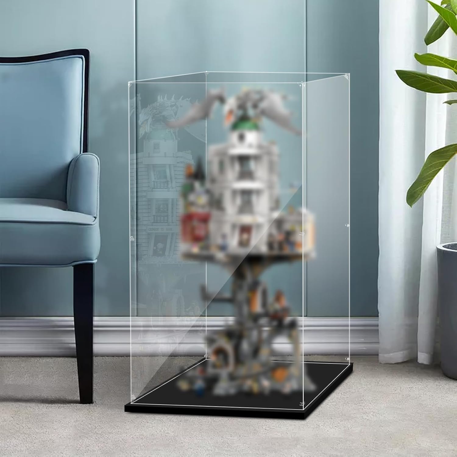 Display Case for Lego 76417 Gringotts Wizarding Bank – Collectors' Edition, 17.71x15.74x31.49inches (45x40x80cm), Protect Your Collectibles from Dust with a Clear Showcase