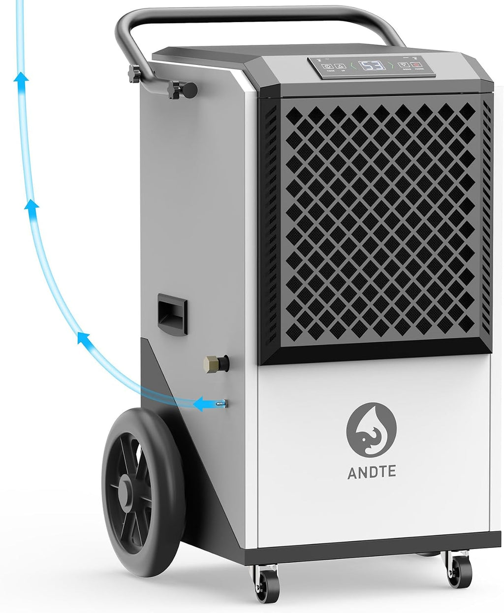 250 Pint Commercial Dehumidifier with Pump 8000sqft Industrial Basements Heavy Duty Commercial-grade Portable Dehumidifiers for Large Spaces,Warehouse Grow Room, Water Damage Restoration