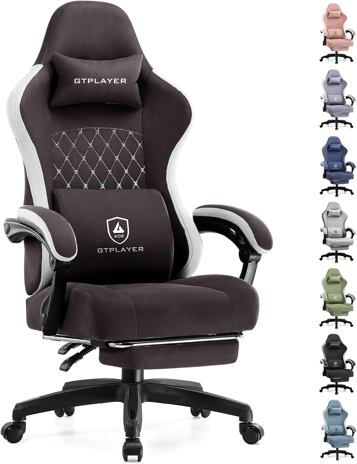 GTPLAYER Gaming Chair, Computer Office Chair with Pocket Spring Cushion, Linkage Armrests and Footrest, High Back Ergonomic Computer Chair with Lumbar Support Task Chair with Footrest