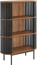 Modway EEI-6524-WAL-BLK Fortitude Three Tier Display Cabinet, Walnut Black