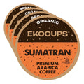EKOCUPS Organic Sumatra Coffee Pods, Extra 30% More Coffee Per Cup, Fair Trade Dark Roast, Sumatran Reserve Blend for Keurig K Cup Machines, Recyclable Pods, 40 Count (Pack of 4)