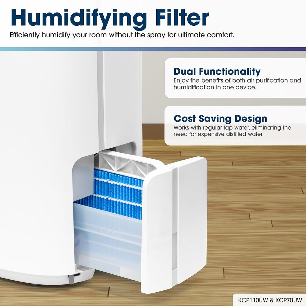 SHARP Smart Air Purifier with Humidifier Combo – Covers up to 2,603 sqft in one hour, Compatible w/Alexa & Google Asst. True HEPA Filter, for XL Rooms, Living Room, Dining Room - KCP110UW