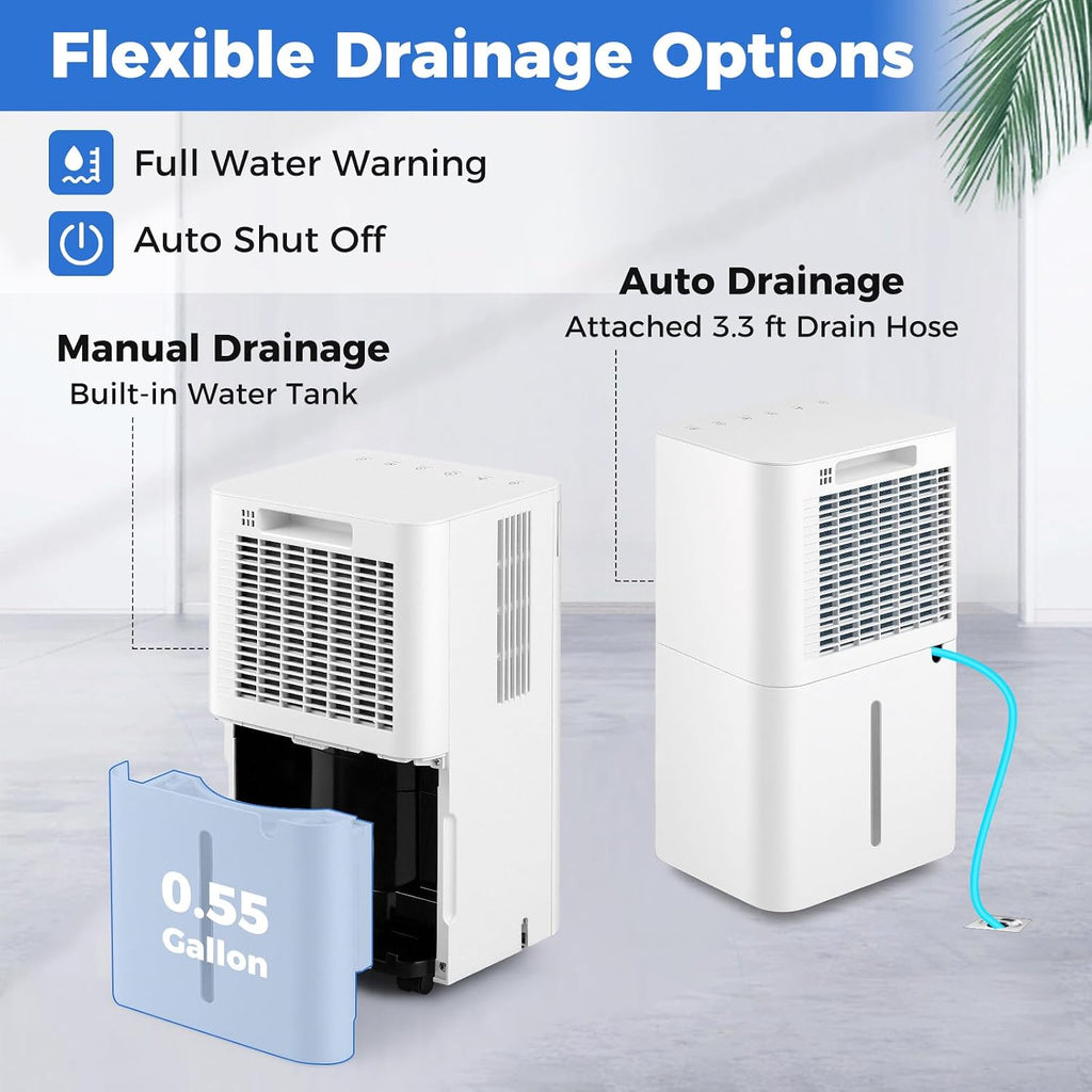 ARLIME 32 Pints Dehumidifier for Home, 2000 Sq.ft, Quiet Operation with 3 Modes, Drain Hose, Auto Shut Off, LED Display, 24H Timer, Portable Dehumidifier for Bedroom, Bathroom, Living Room, Basement