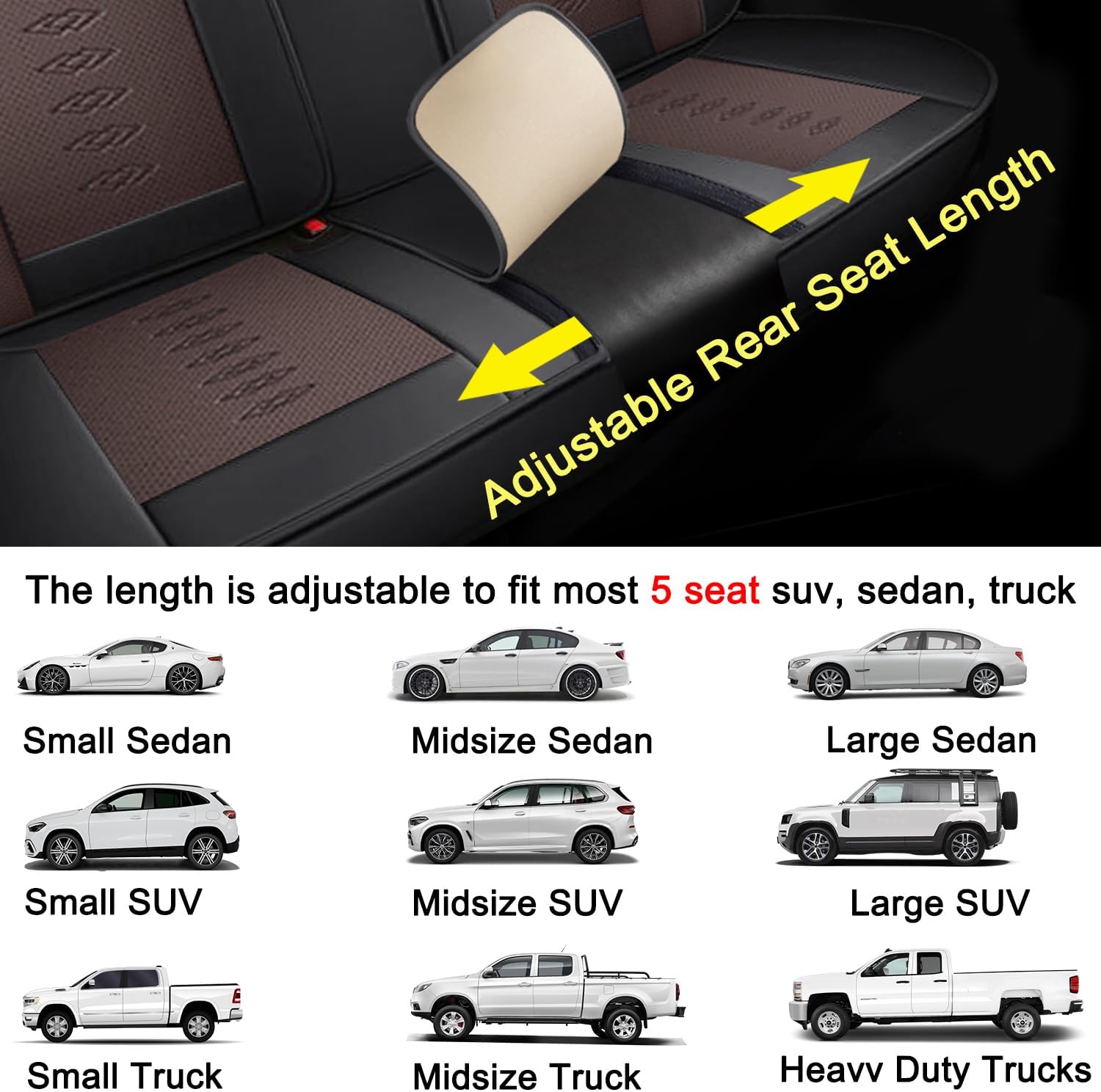 Car Seat Covers 5 Seats Fit for Mazda CX-30 2020-2024 2025,Waterproof Leather Seat Covers,Airbag Compatible,Car Seat Protectors Interior Sets(5PCS with Pillows,Black&Brown)