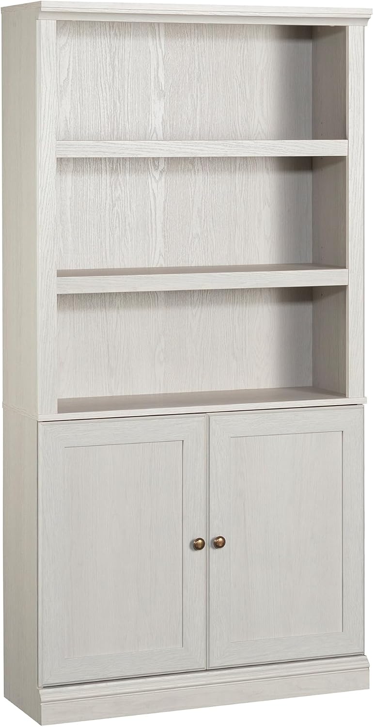 Sauder Miscellaneous Storage 5-Shelf/Book Shelf 2-Door Bookcase, Glacier Oak Finish