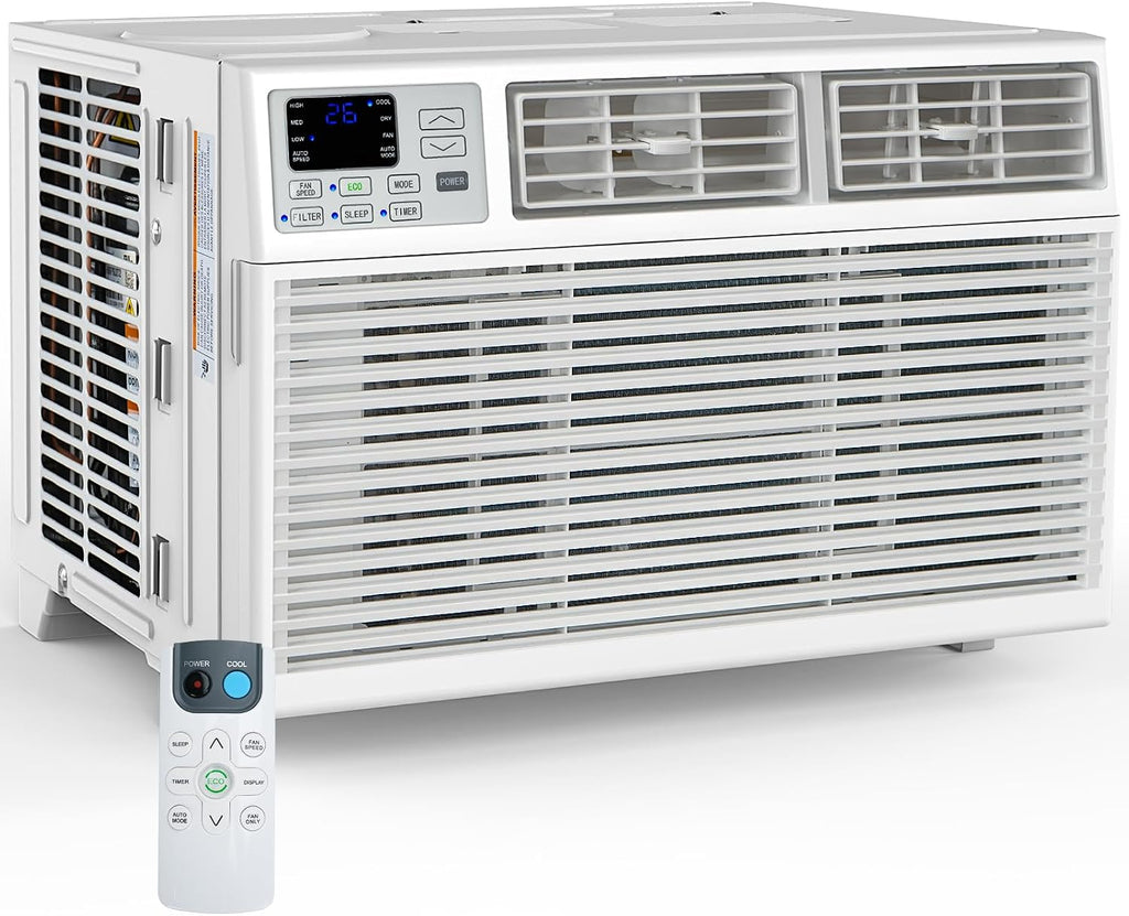 Electactic Window Air Conditioner, 12000 BTU Window AC Unit, Cooling Room 550sq.ft, Fast Cooling, 24H Timer, Dehumidifier Mo, Energy Saving, Remote Control for Living Room, Bedroom, Office