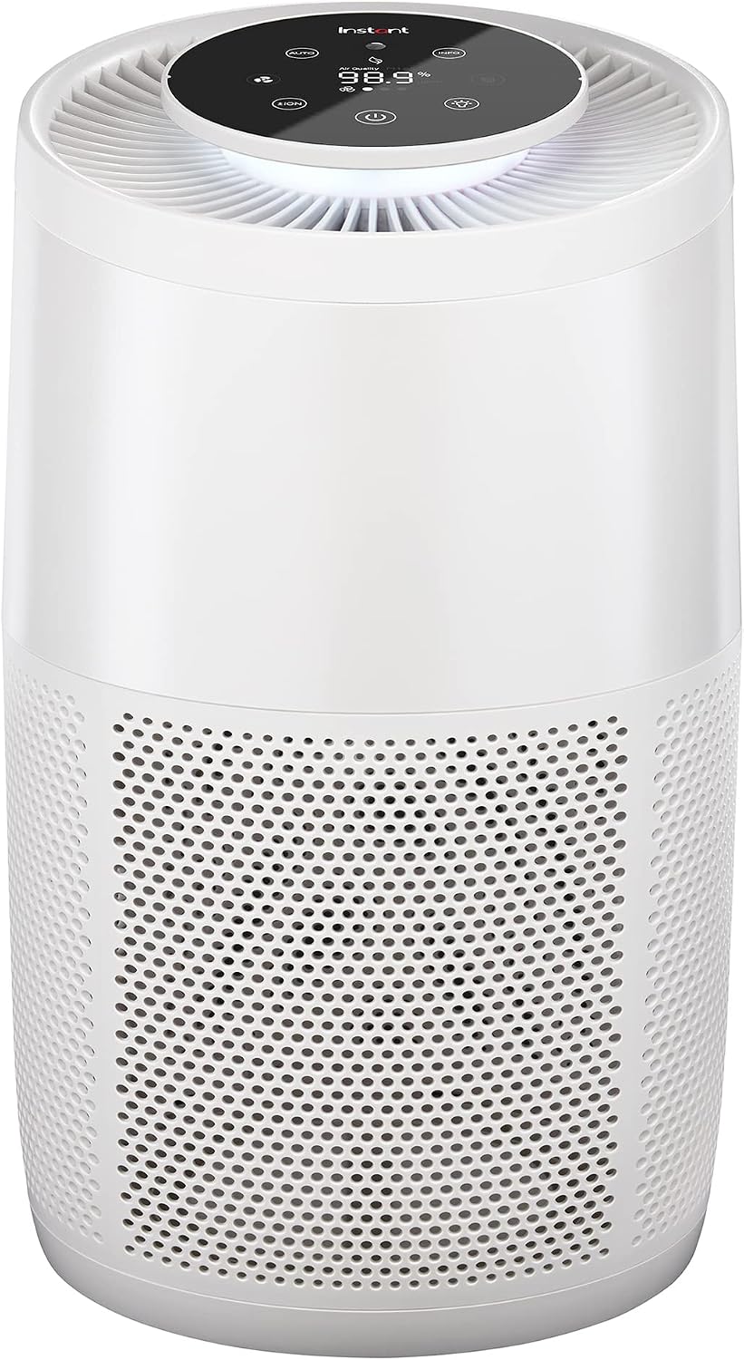 Instant HEPA Quiet Air Purifier From the Makers of Instant Pot with Plasma Ion Technology for Rooms up to 1140ft2, removes 99% of Dust, Smoke, Odors, Pollen & Pet Hair, for Bedrooms, Offices, Pearl