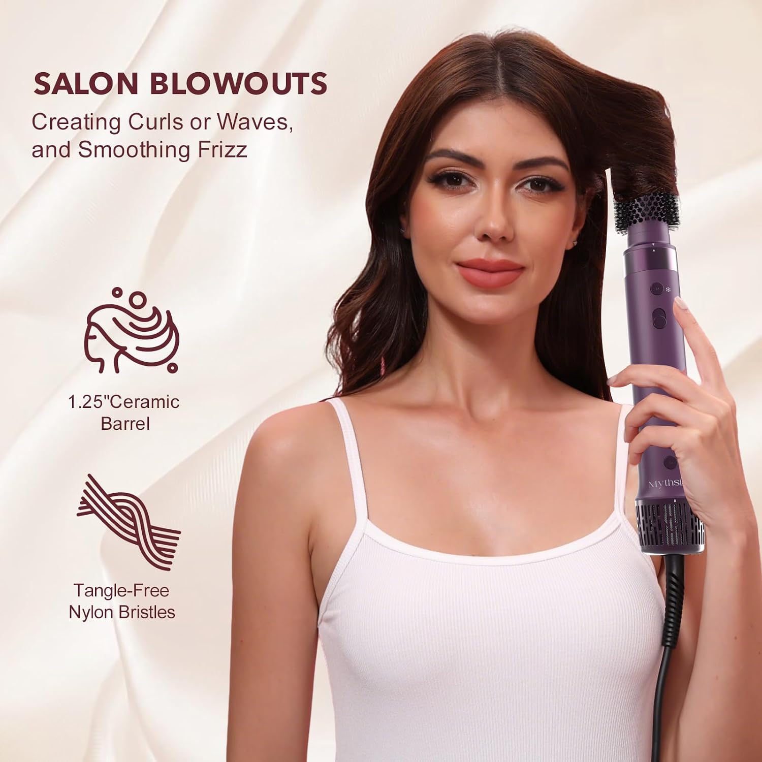 StyleVibe 8-in-1 Air Styler, Hair Dryer & Blow Dryer Brush with Travel Case - Auto Wrap Curls (L/R), Fast Drying, Thermal Round Brush for Smooth Blowouts & Frizz-Free Volume, No Heat Damage