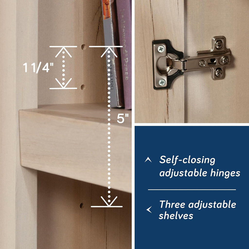 Sauder Miscellaneous Storage 5-Shelf/Book Shelf 2-Door Bookcase, Pacific Maple Finish