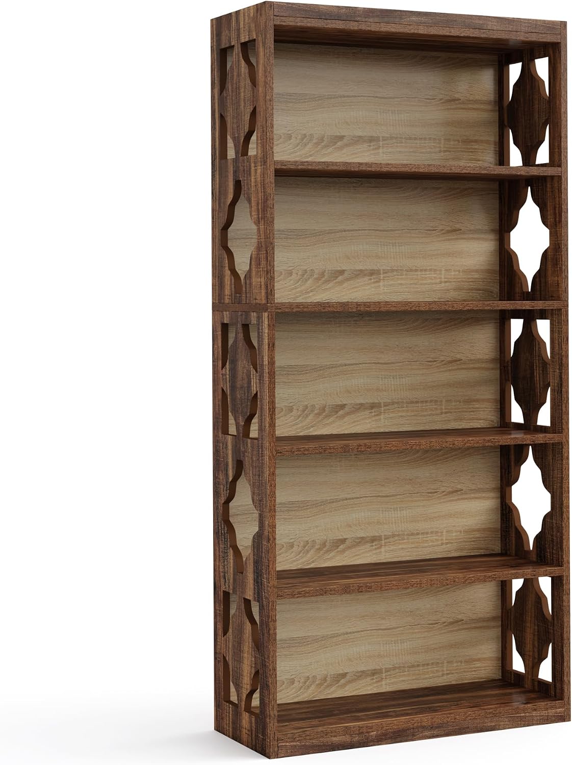 Tribesigns 6-Tier Bookcase, 70-Inch Tall Freestanding Bookshelf with Storage Shelves, Open Bookcase Wood Display Shelving Unit for Living Room Bedroom, 2PCS