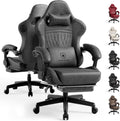 GTPLAYER ACE-PRO Music Gaming Chairs – Built-in Speakers, App Support & Bluetooth Control, Computer Game Chairs with Footrest for Adults, Ergonomic Reclining Silla, Linkage Armrest, Grey