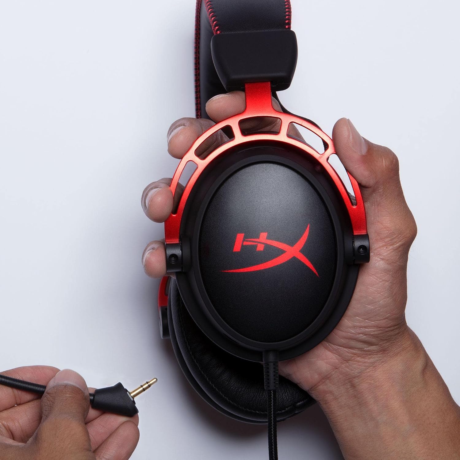 HyperX Cloud Alpha - Gaming Headset,Dual Chamber Drivers,Legendary Comfort,Aluminum Frame,Detachable Microphone,Works on PC,PS4,PS5,Xbox One/Series X|S,Nintendo Switch and Mobile – Red,(Pack of 10)