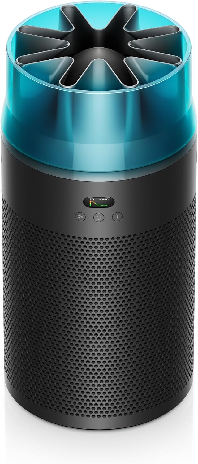 Dyson Hushjet Compact Purifier, Engineered for Powerful, Whisper-quiet, Whole-room Air Purification, Homes with Pets, Allergies, Fully-sealed filtration, 5-year no change filter (Black/Teal)