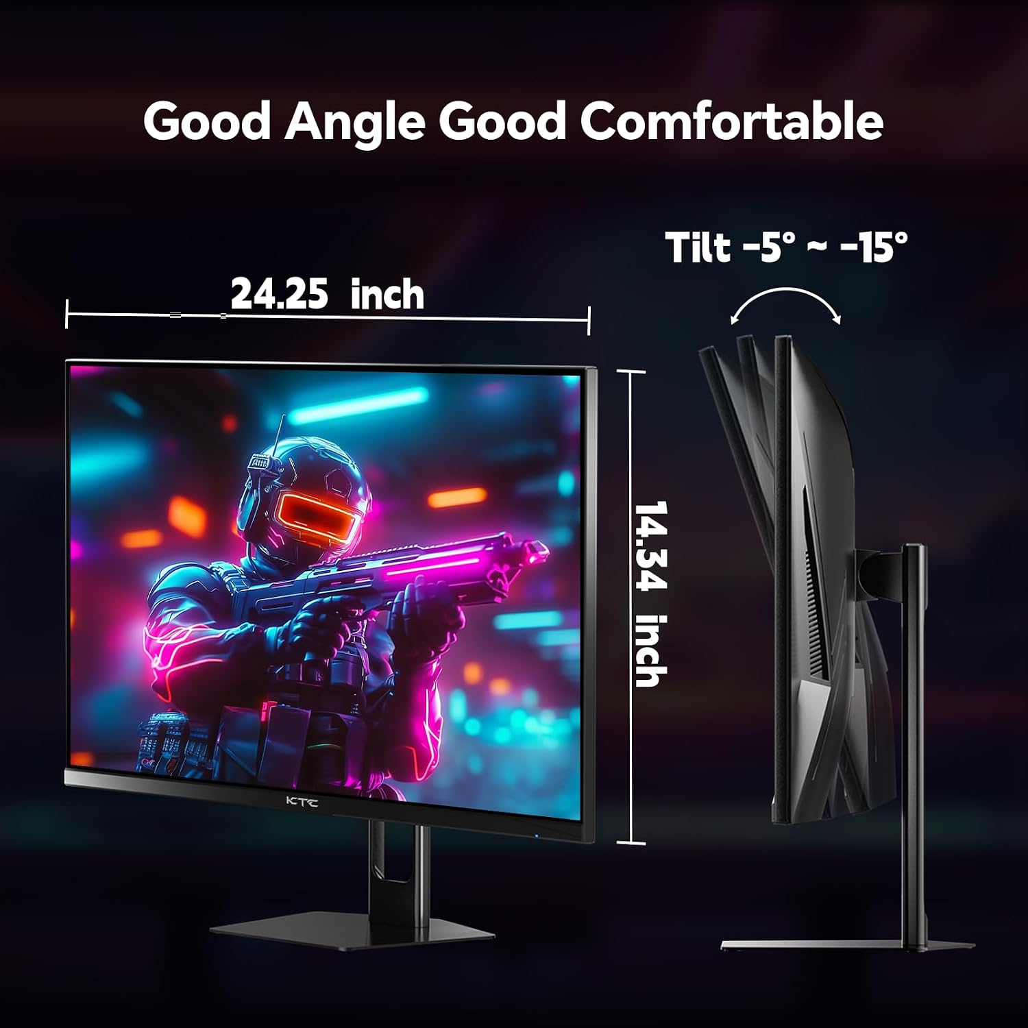 KTC 27 Inch Gaming Monitor 180Hz, Full HD 1920x1080 Fast IPS Computer Monitor, DP 1.4 & HDMI 2.0 Ports 1Ms FreeSync Frameless PC Gamer Monitor, HDR, VESA Mount, H27F22