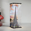 Applicable to Lego 10307 Paris Eiffel Tower 3MM Acrylic Display Box(23.6 * 23.6 * 61in), Display Cases for Collectibles, Sturdy Protection for Your Collectible,Background + Light