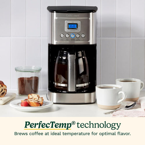 14 Cup Black/Stainless Steel Permanent Filter Coffee Maker, with Timer