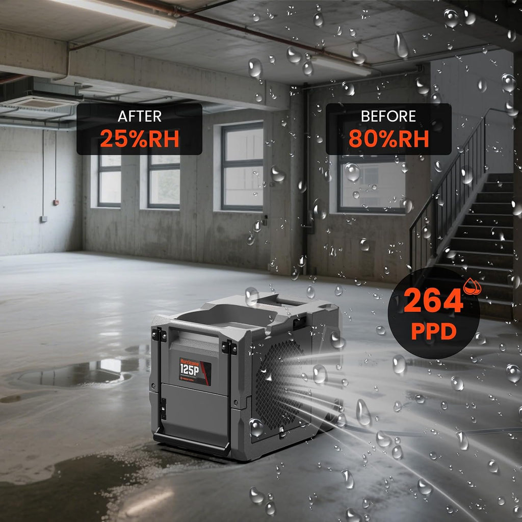 Abestorm 264 PPD Commercial Dehumidifiers with Pump and Drain Hose, Portable Industrial Dehumidifiers for Large Space, Basement, Home and Garage, Auto Defrosting