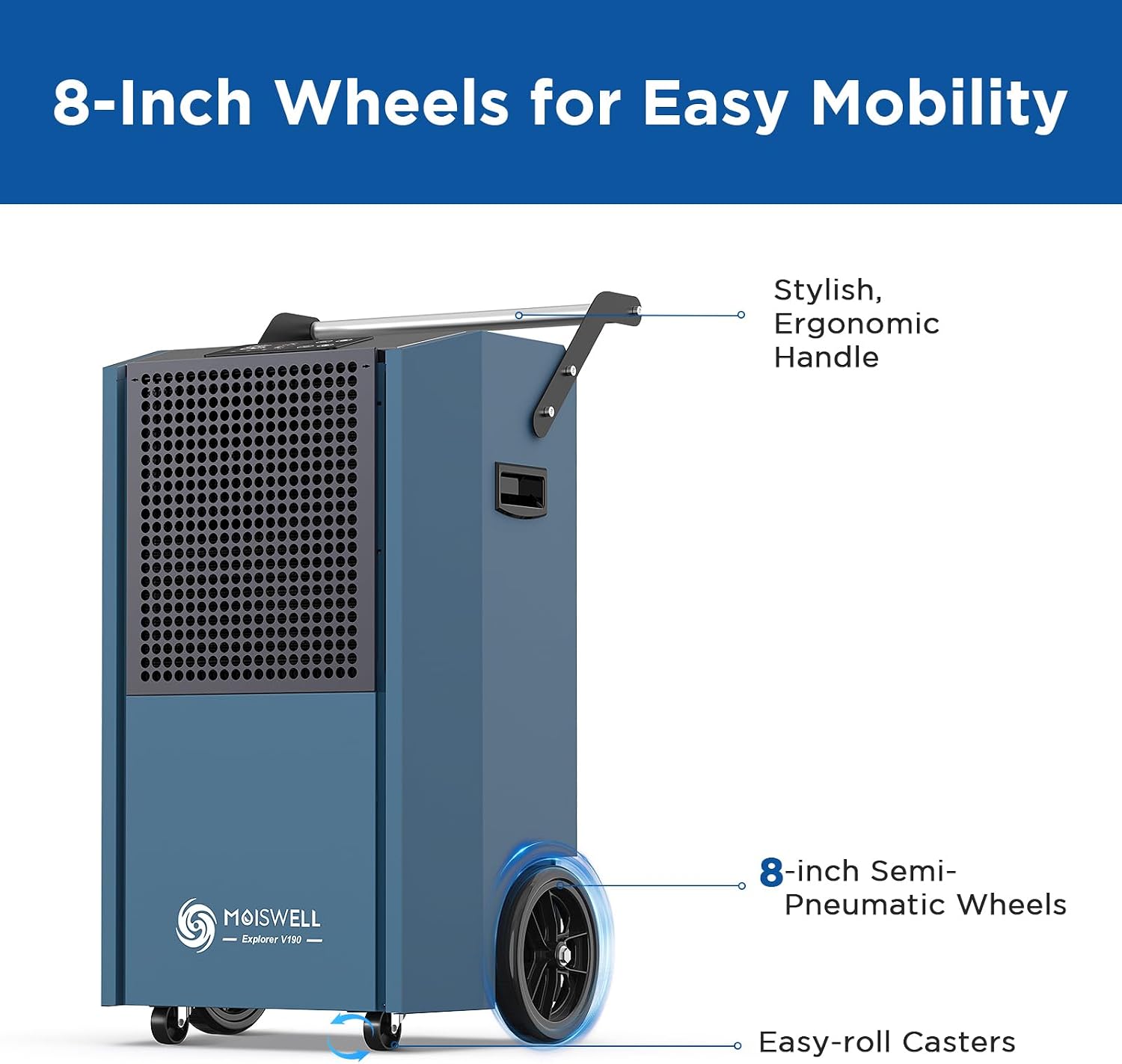190 Pints Commercial Dehumidifier with Pump Portable Industrial Heavy Duty Moisture Removal Dehumidifiers for Basements with Auto Drain,Powerful Humidity Control for Large Spaces