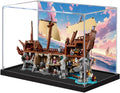Acrylic Display Case for Lego 21363 The Goonies Pirate Ship Building Set– Dustproof Display Box, Display Box Compatible with Lego 21363-Only Display case (Back Spray Black Base 2)