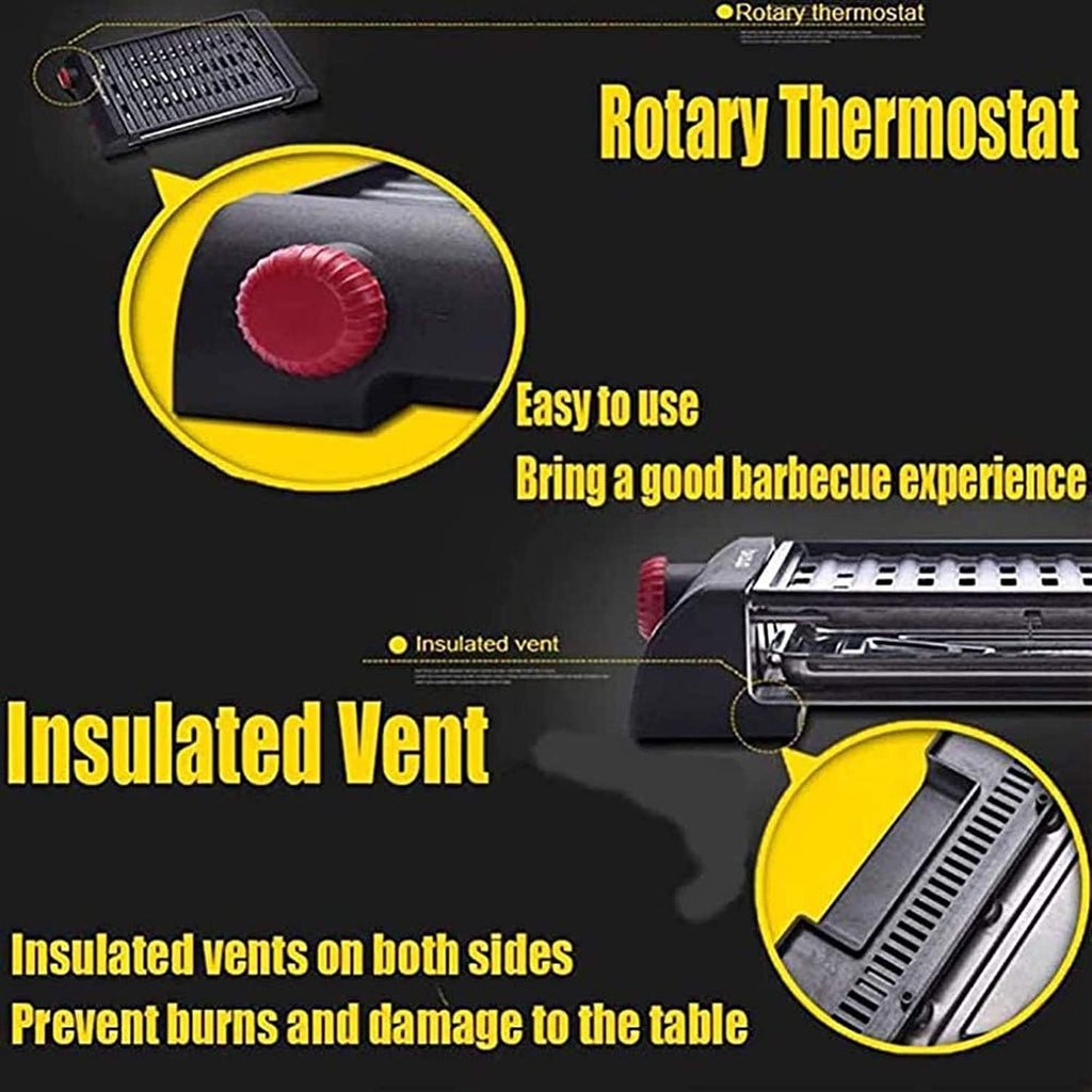 Smokeless Electric Grill Indoor BBQ Filled Drip Tray Reduced Odour Smoke,Household Nonstick Electric Griddle
