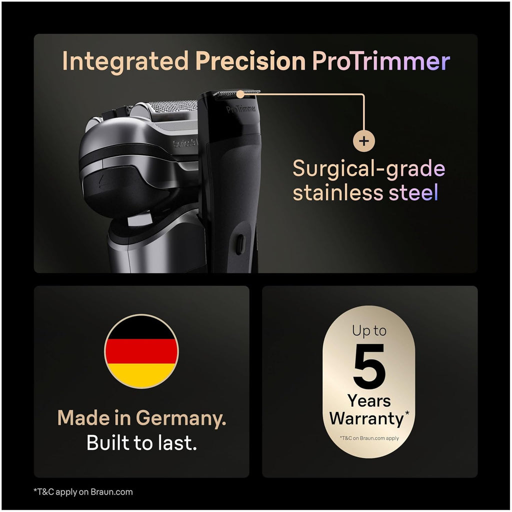 Braun Electric Razor for Men Series 9 PRO+ Electric Foil Shaver with Precision Trimmer, 6in1 SmartCare Center, Travel Powercase, 9677cc