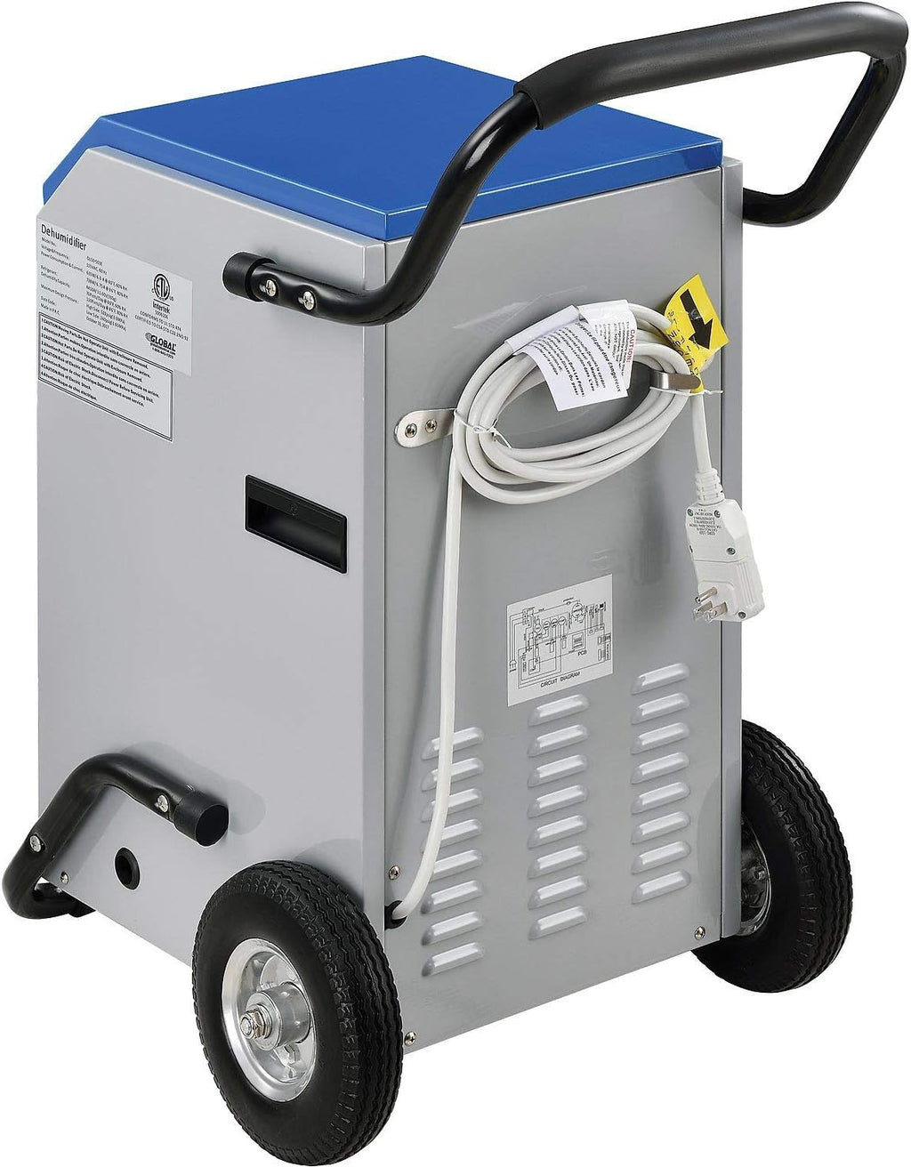 Global Industrial Portable Heavy Duty Commercial Dehumidifier with Humidistat, LED Display, 120 Pints Per Day, 115V, For Commercial & Industrial Environments